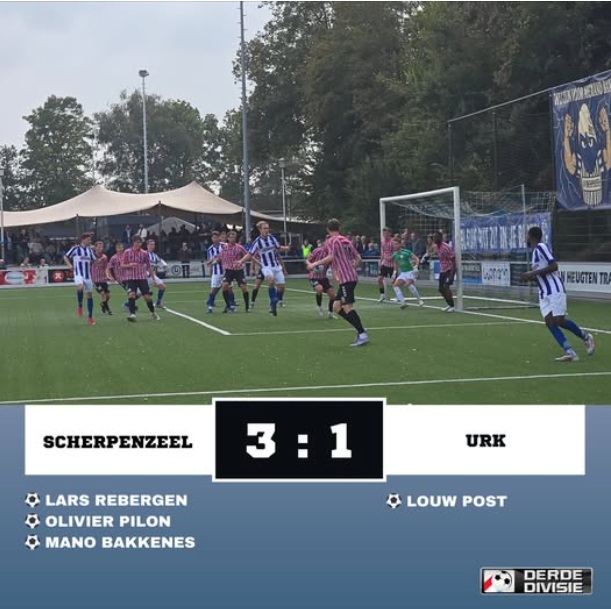 Scherpenzeel verslaat SV Urk met 3-1...samenvatting en interviews.